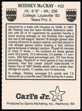 1988-89 Carl's Jr. Sacramento Kings
